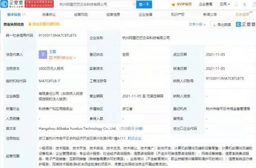 阿里巴巴新設科技公司，注冊資本3000萬進軍信息系統(tǒng)集成服務領域